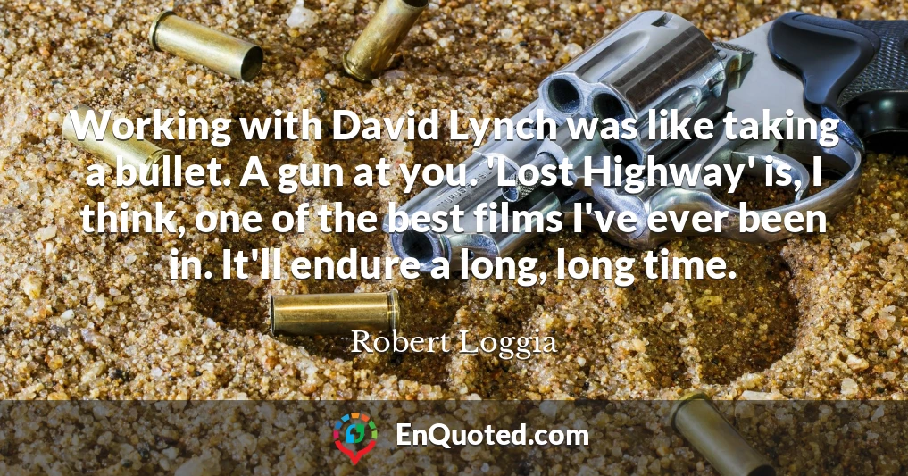 Working with David Lynch was like taking a bullet. A gun at you. 'Lost Highway' is, I think, one of the best films I've ever been in. It'll endure a long, long time.