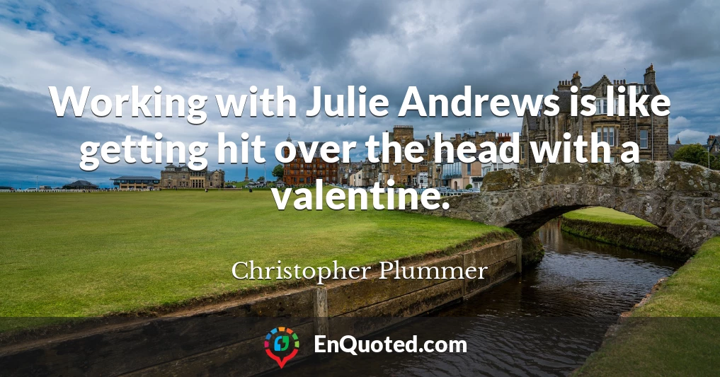 Working with Julie Andrews is like getting hit over the head with a valentine.