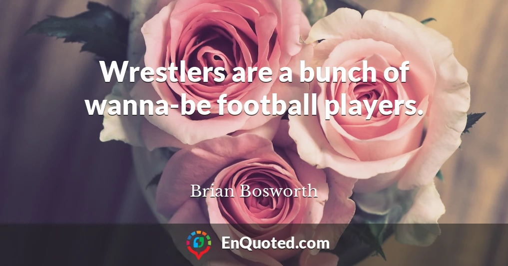 Wrestlers are a bunch of wanna-be football players.