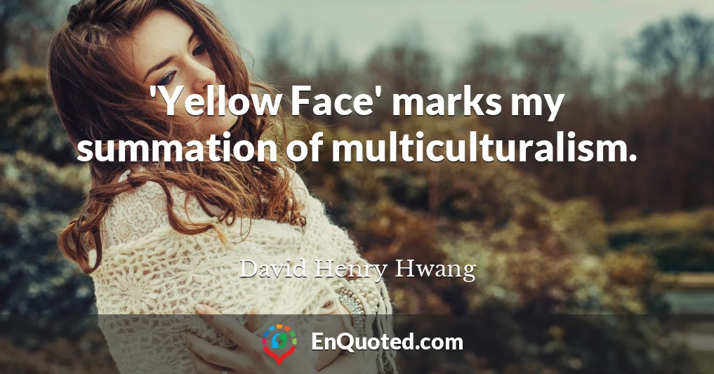 'Yellow Face' marks my summation of multiculturalism.