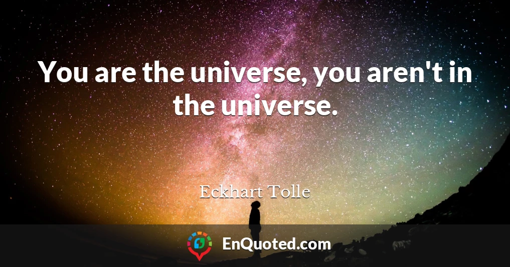 You are the universe, you aren't in the universe.