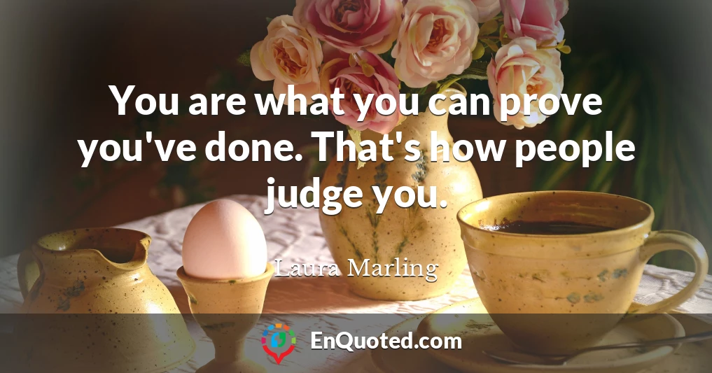You are what you can prove you've done. That's how people judge you.