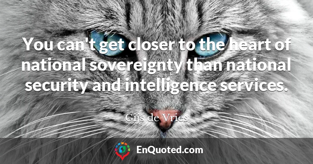 You can't get closer to the heart of national sovereignty than national security and intelligence services.