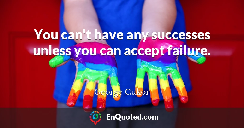 You can't have any successes unless you can accept failure.
