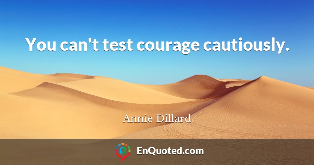 You can't test courage cautiously.