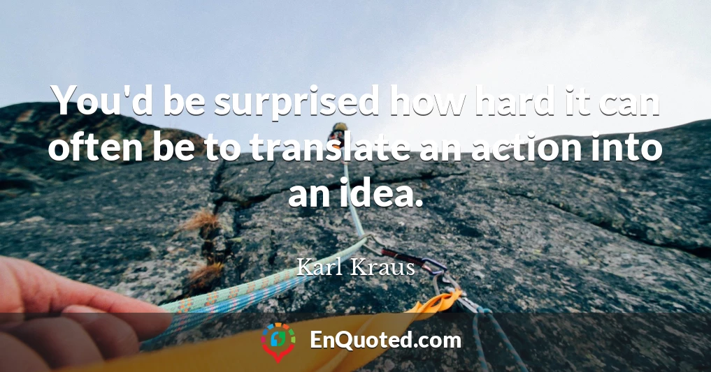 You'd be surprised how hard it can often be to translate an action into an idea.