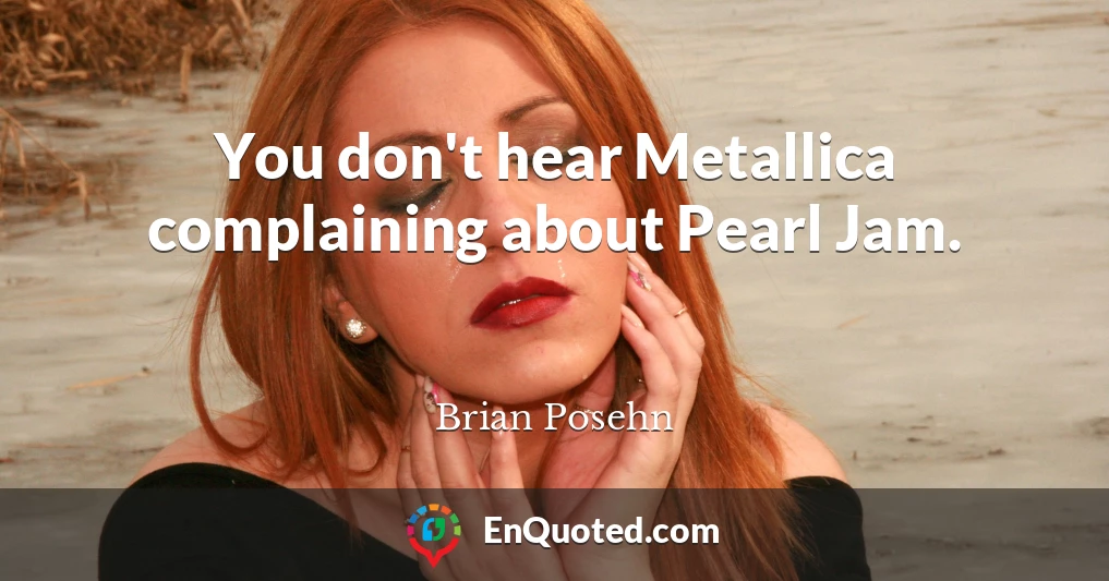 You don't hear Metallica complaining about Pearl Jam.