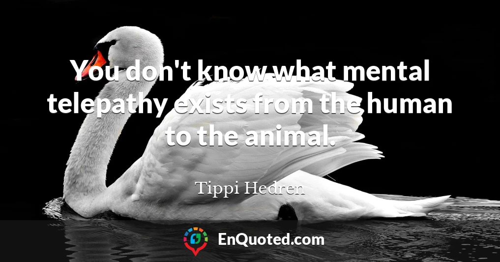 You don't know what mental telepathy exists from the human to the animal.