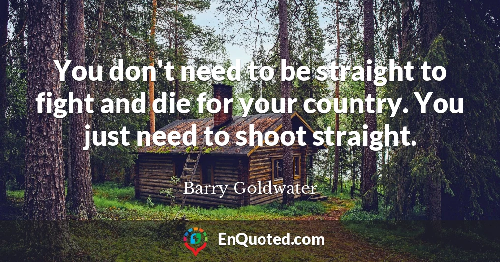 You don't need to be straight to fight and die for your country. You just need to shoot straight.