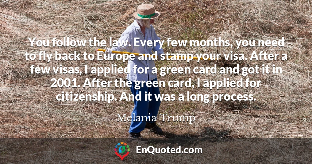 You follow the law. Every few months, you need to fly back to Europe and stamp your visa. After a few visas, I applied for a green card and got it in 2001. After the green card, I applied for citizenship. And it was a long process.