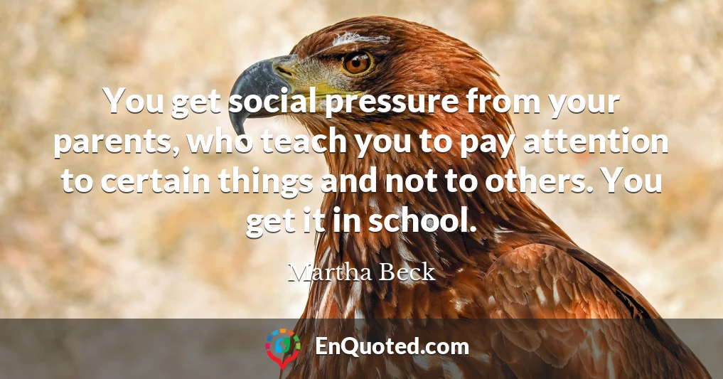 You get social pressure from your parents, who teach you to pay attention to certain things and not to others. You get it in school.