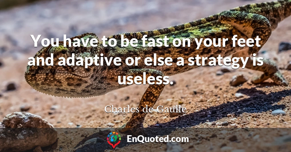 You have to be fast on your feet and adaptive or else a strategy is useless.