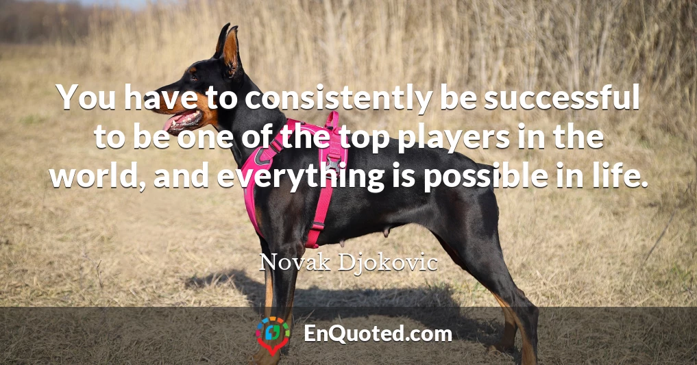 You have to consistently be successful to be one of the top players in the world, and everything is possible in life.