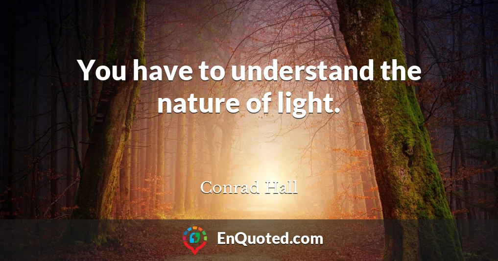 You have to understand the nature of light.