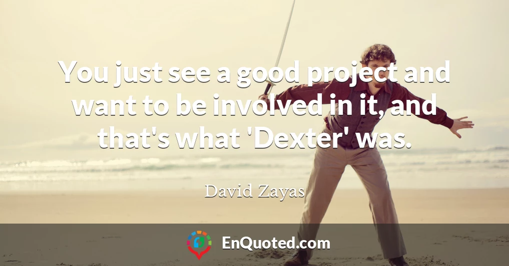 You just see a good project and want to be involved in it, and that's what 'Dexter' was.