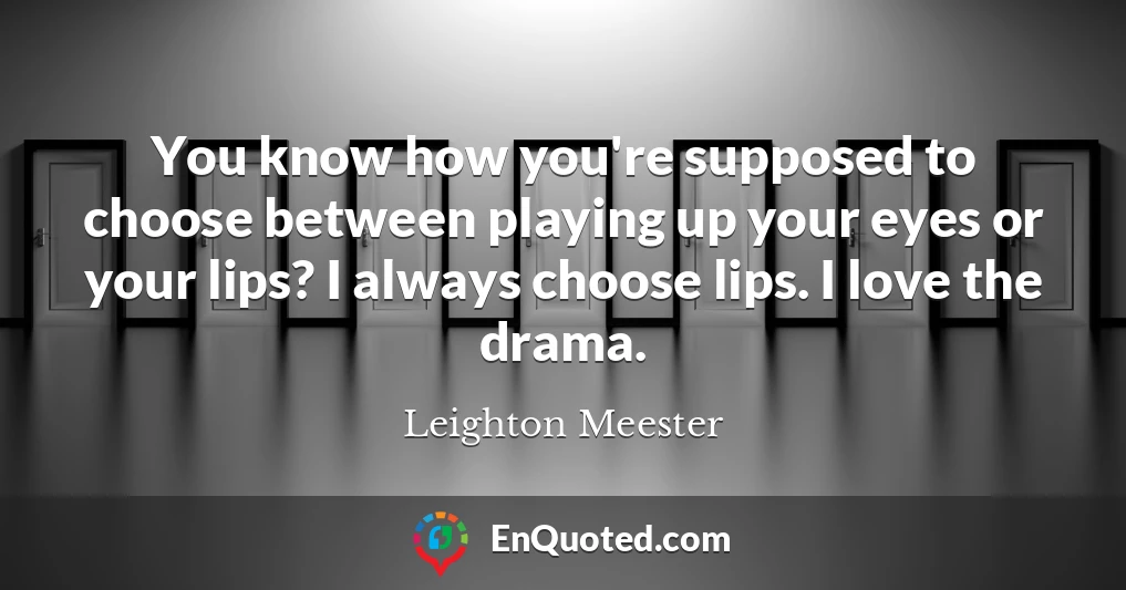 You know how you're supposed to choose between playing up your eyes or your lips? I always choose lips. I love the drama.