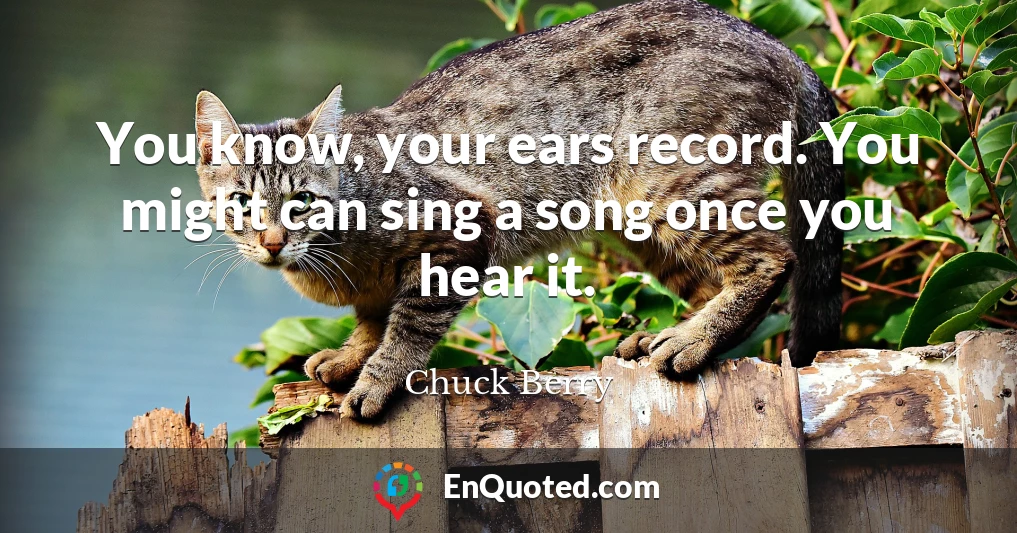 You know, your ears record. You might can sing a song once you hear it.