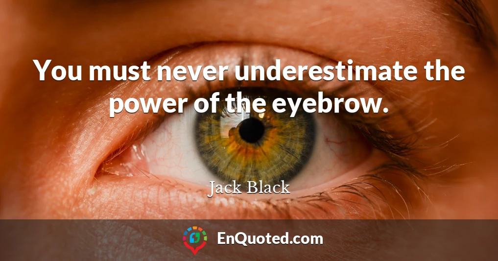 You must never underestimate the power of the eyebrow.