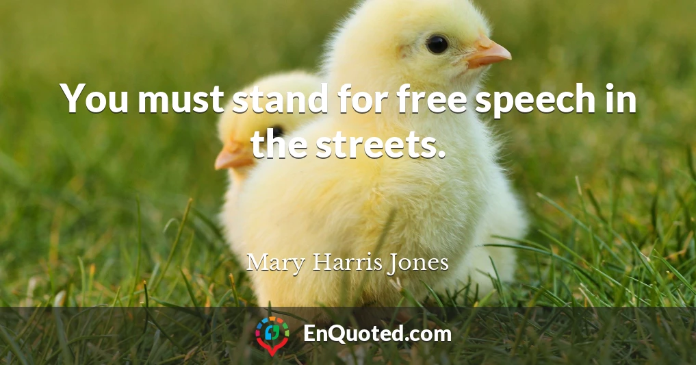 You must stand for free speech in the streets.