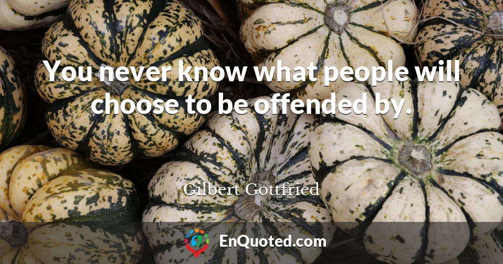 You never know what people will choose to be offended by.