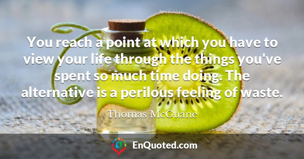 You reach a point at which you have to view your life through the things you've spent so much time doing. The alternative is a perilous feeling of waste.