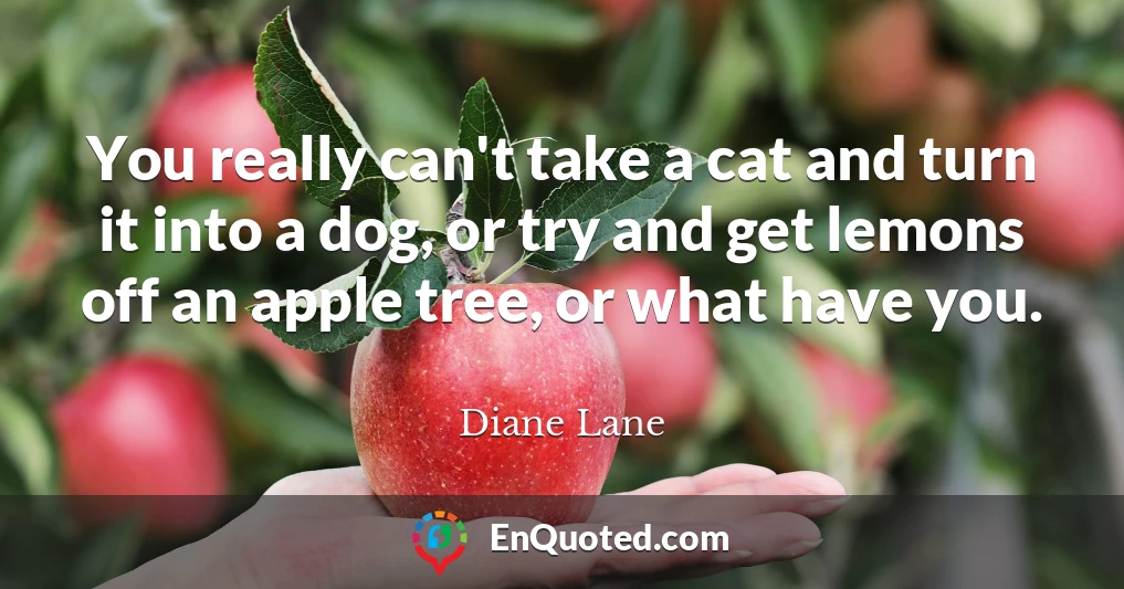 You really can't take a cat and turn it into a dog, or try and get lemons off an apple tree, or what have you.