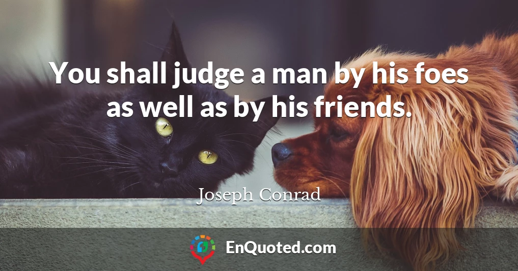 You shall judge a man by his foes as well as by his friends.