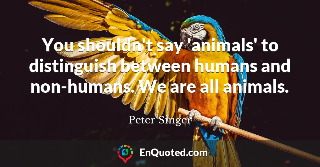 You shouldn't say 'animals' to distinguish between humans and non-humans. We are all animals.