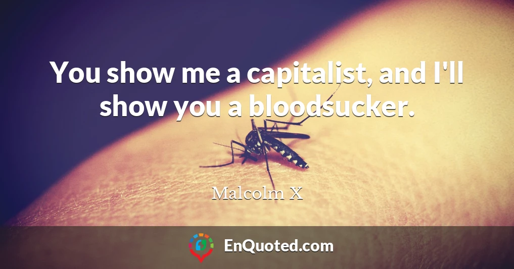 You show me a capitalist, and I'll show you a bloodsucker.