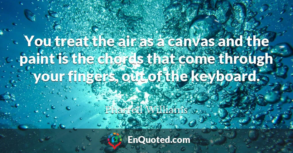 You treat the air as a canvas and the paint is the chords that come through your fingers, out of the keyboard.