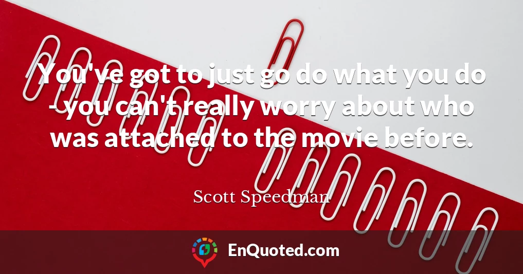 You've got to just go do what you do - you can't really worry about who was attached to the movie before.