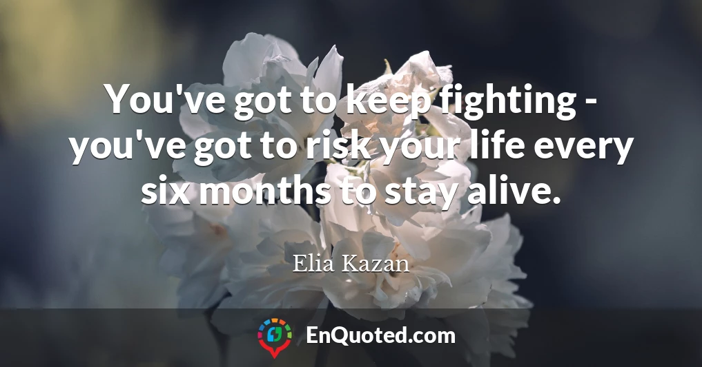 You've got to keep fighting - you've got to risk your life every six months to stay alive.