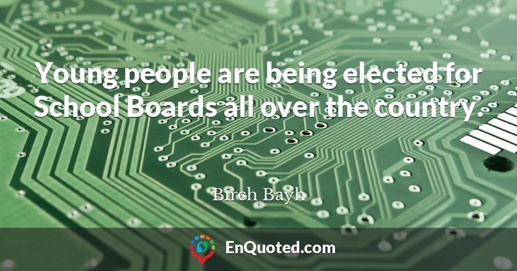 Young people are being elected for School Boards all over the country.