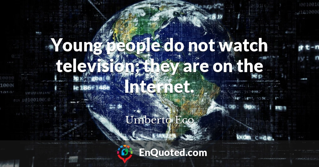 Young people do not watch television; they are on the Internet.
