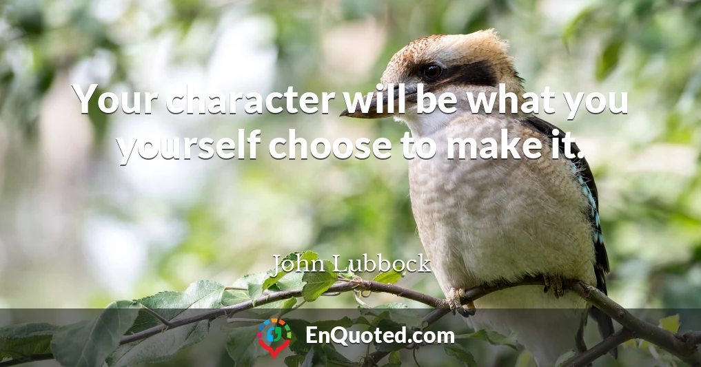 Your character will be what you yourself choose to make it.