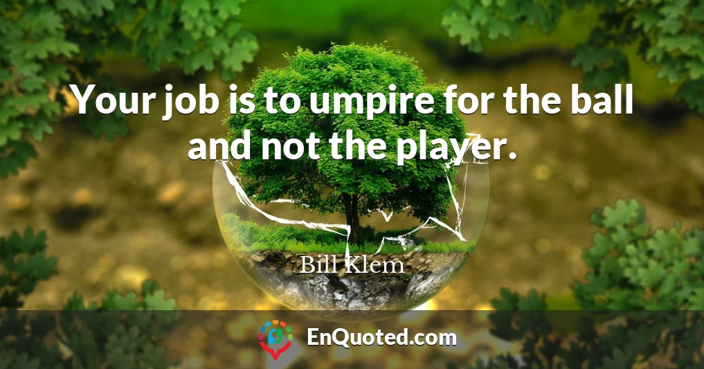 Your job is to umpire for the ball and not the player.