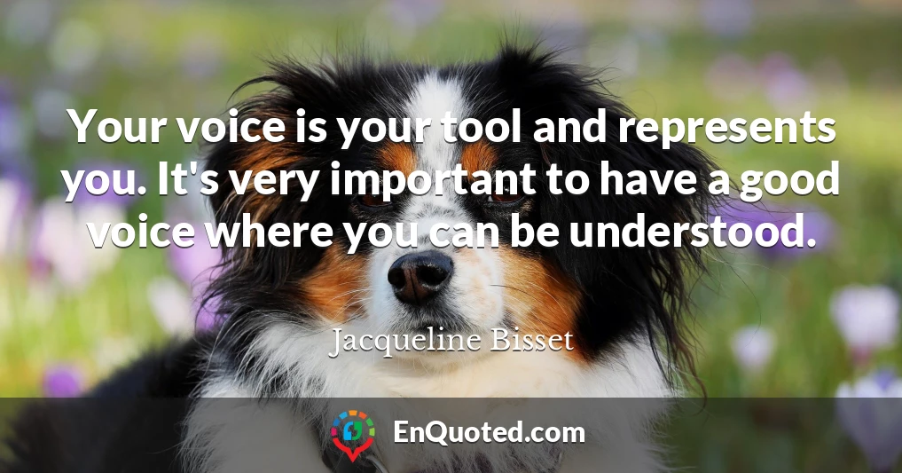 Your voice is your tool and represents you. It's very important to have a good voice where you can be understood.